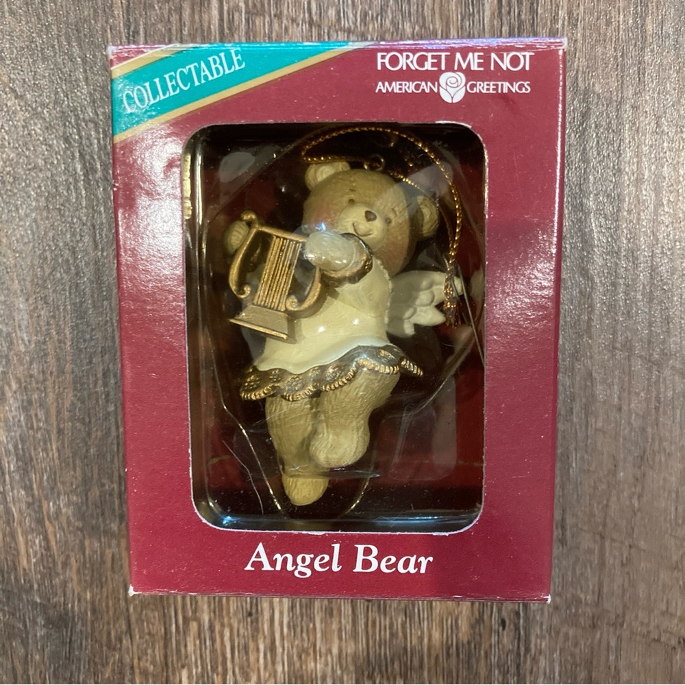 Collectible Angel Bear Harp Ornament Forget Me Not American Greetings